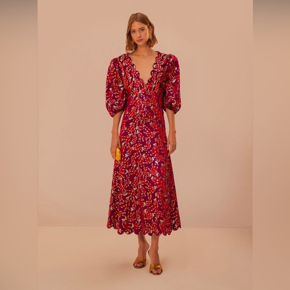 farm rio burgundy dress Farm Rio | VT Maxi Artesanal Brasil